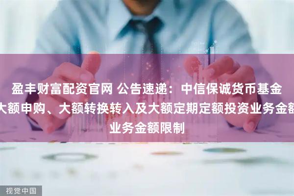 盈丰财富配资官网 公告速递：中信保诚货币基金调整大额申购、大额转换转入及大额定期定额投资业务金额限制